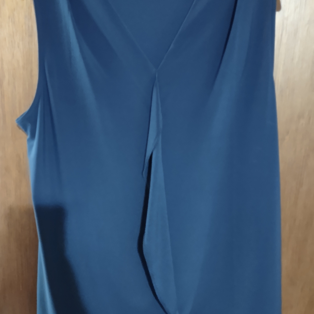 Roz & Ali Deep Blue V-Neck Blouse